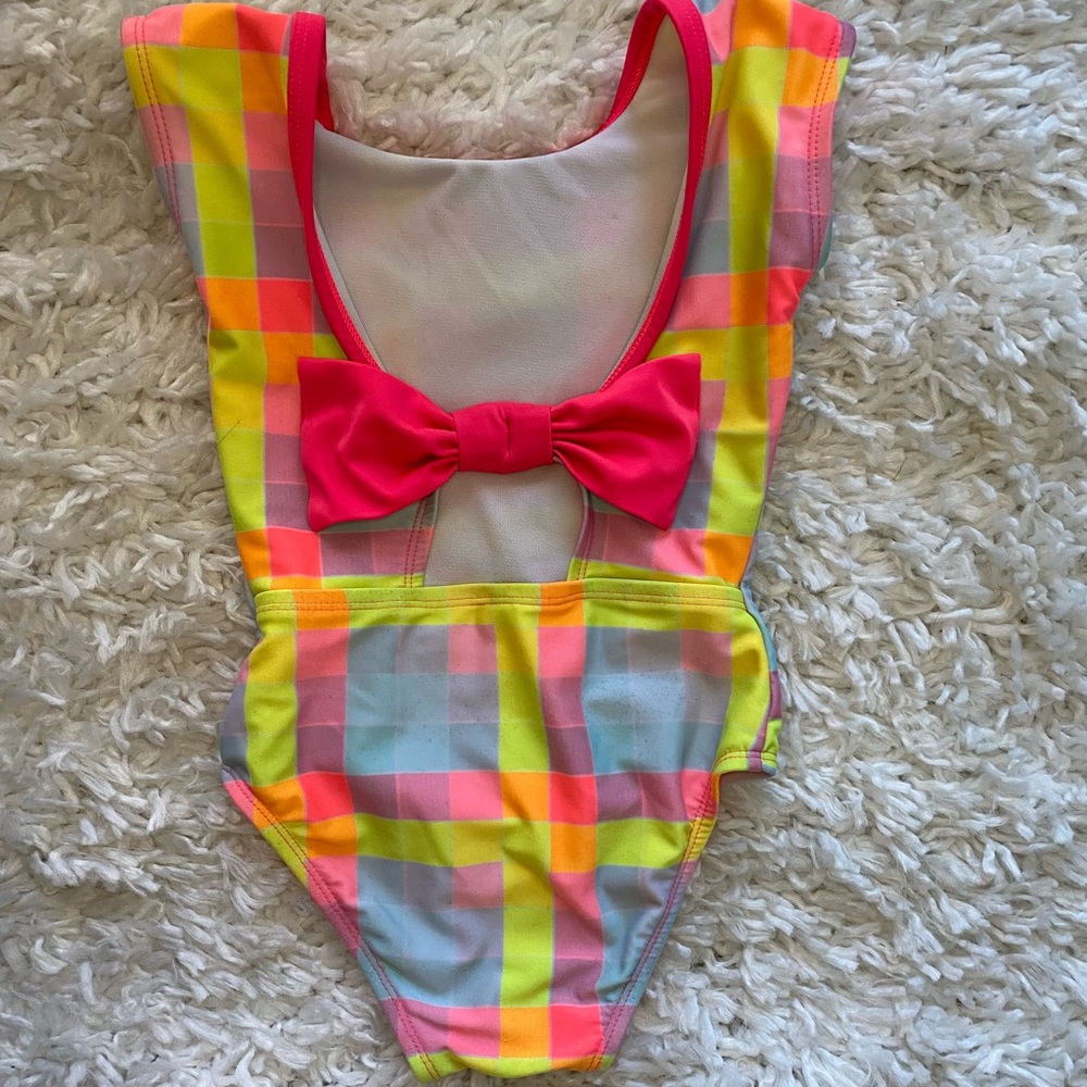 Cat & Jack Plaid Bathing Suit w/Bow